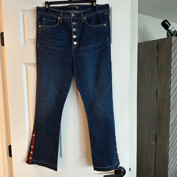 Veronica Beard Button Hem Baby Boot Jeans Size 32 - Picture 6 of 10